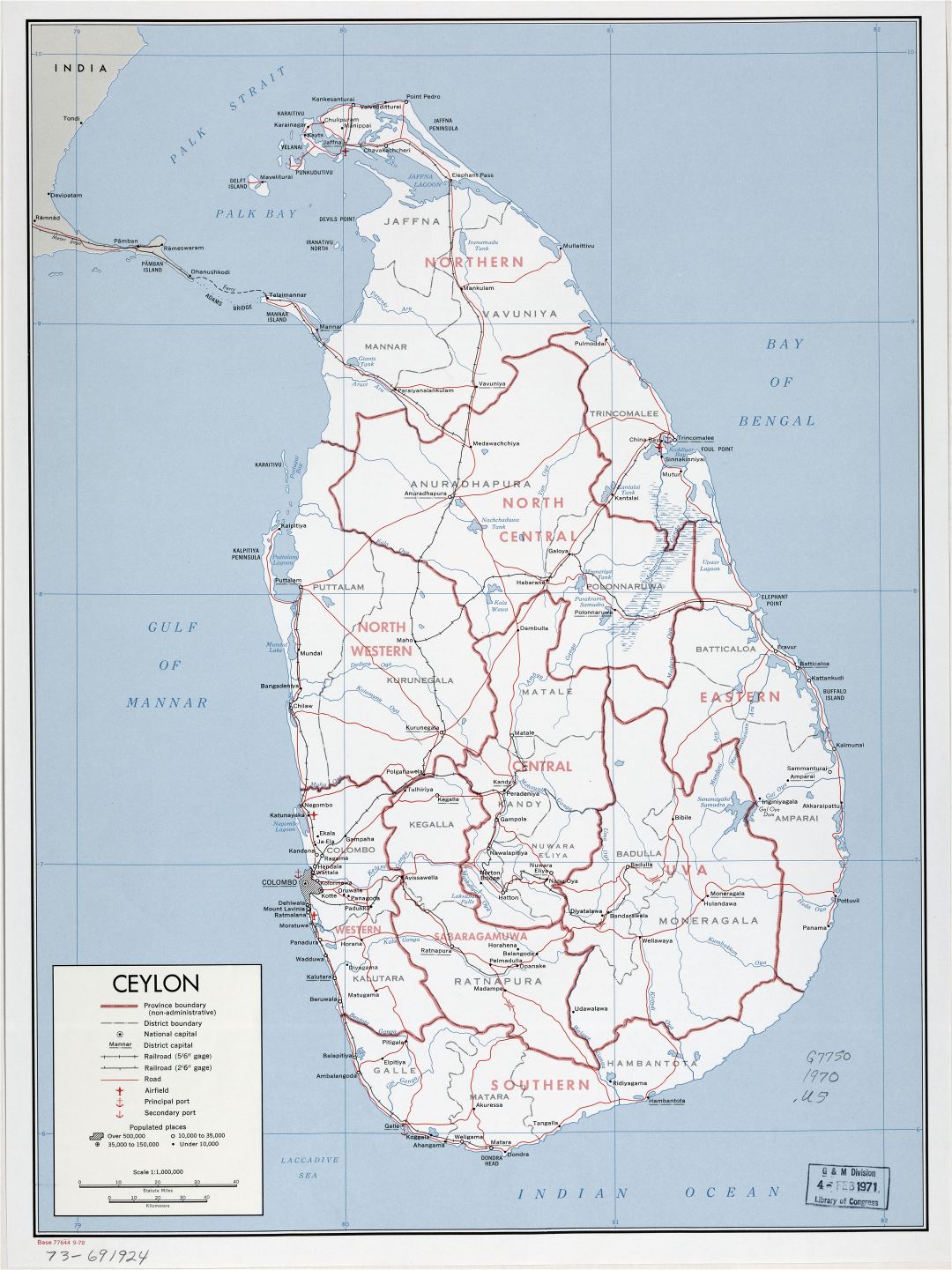 Grande detallado mapa político y administrativo de Sri Lanka Ceilán