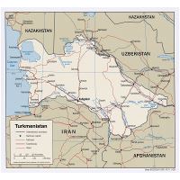 Grande Detallado Mapa Pol Tico De Turkmenist N Con Relieve Carreteras