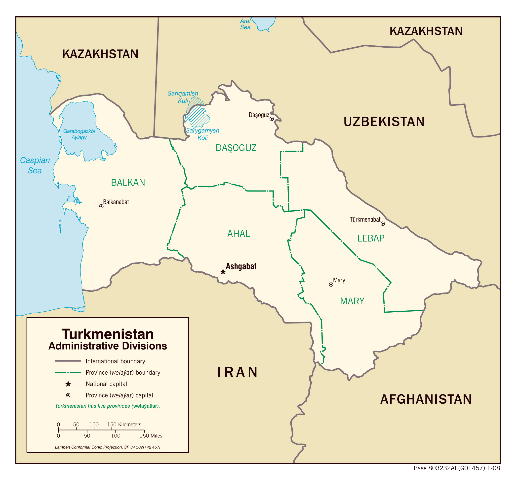 Grande Mapa De Administrativas Divisiones De Turkmenist N The