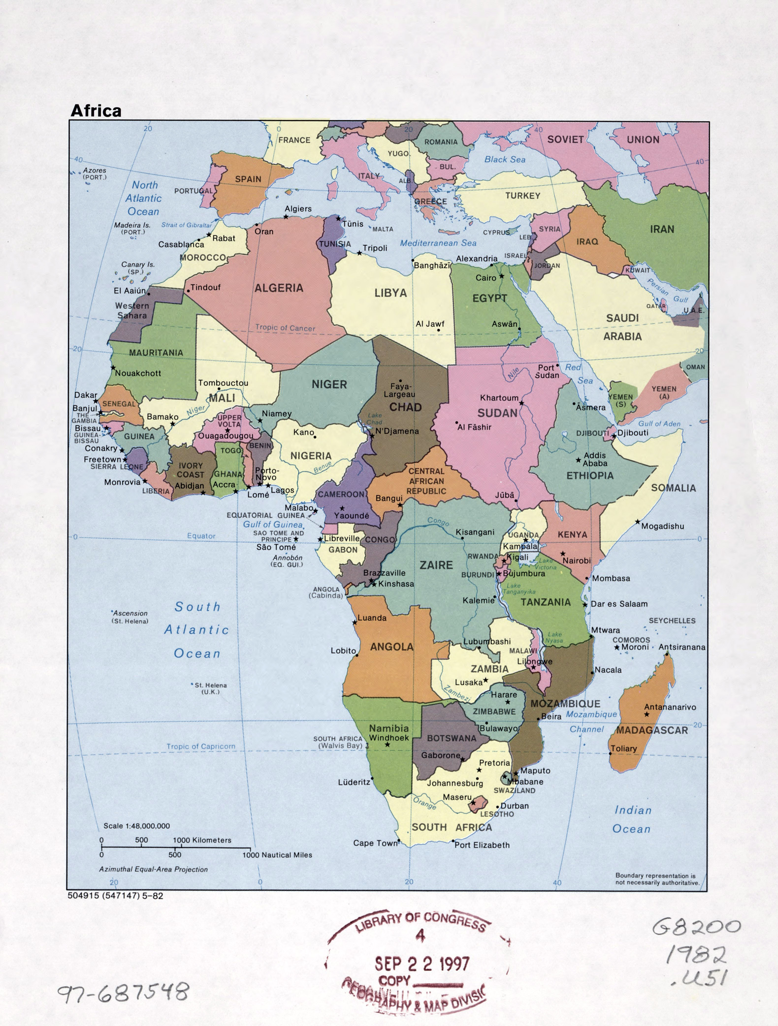 Mapa Grande Política Detallada De África Con Las Marcas De Capitales 6702