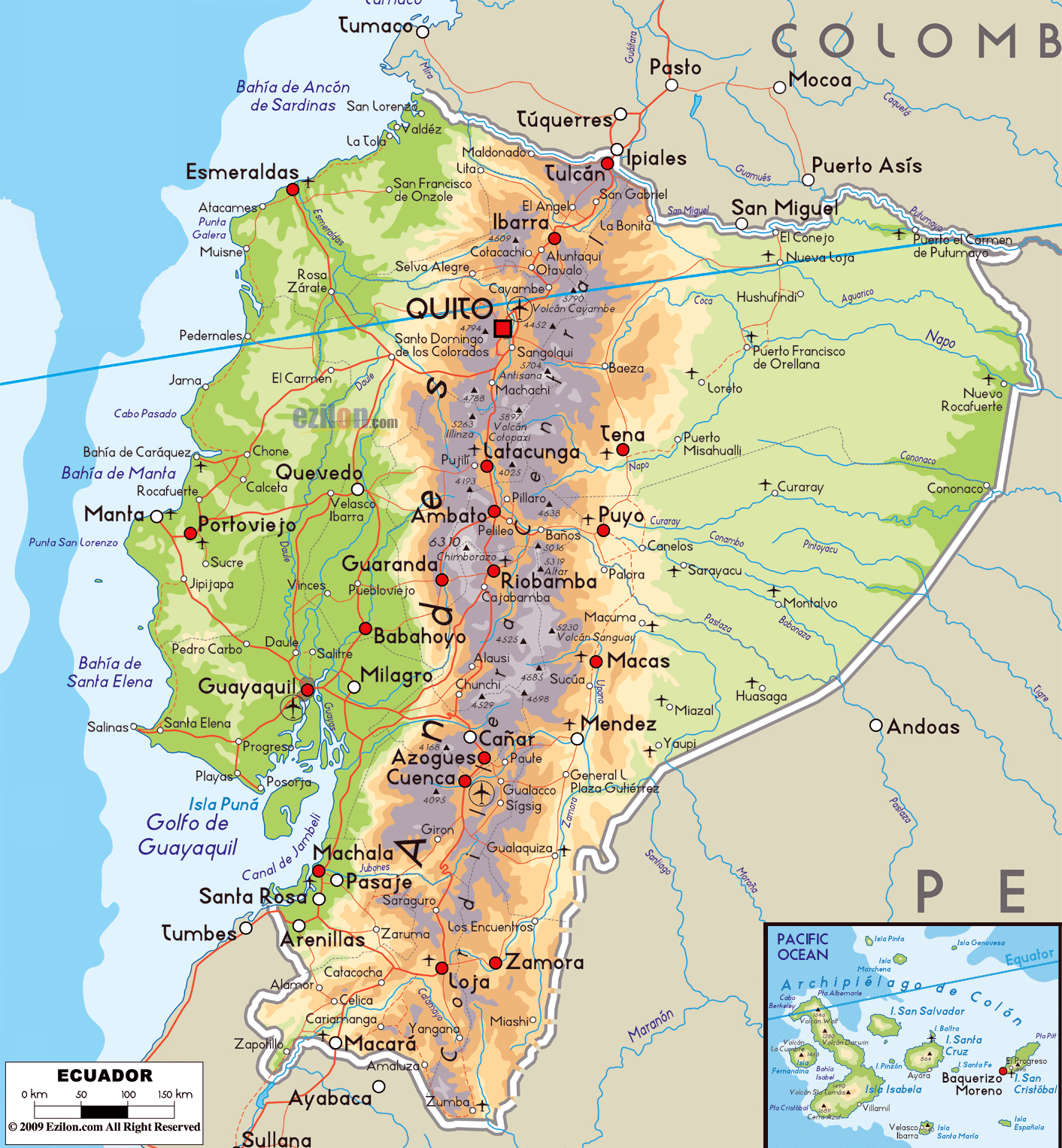 Imagenes De Mapa Fisico Del Ecuador Mapas De Ecuador Ecuador Images 