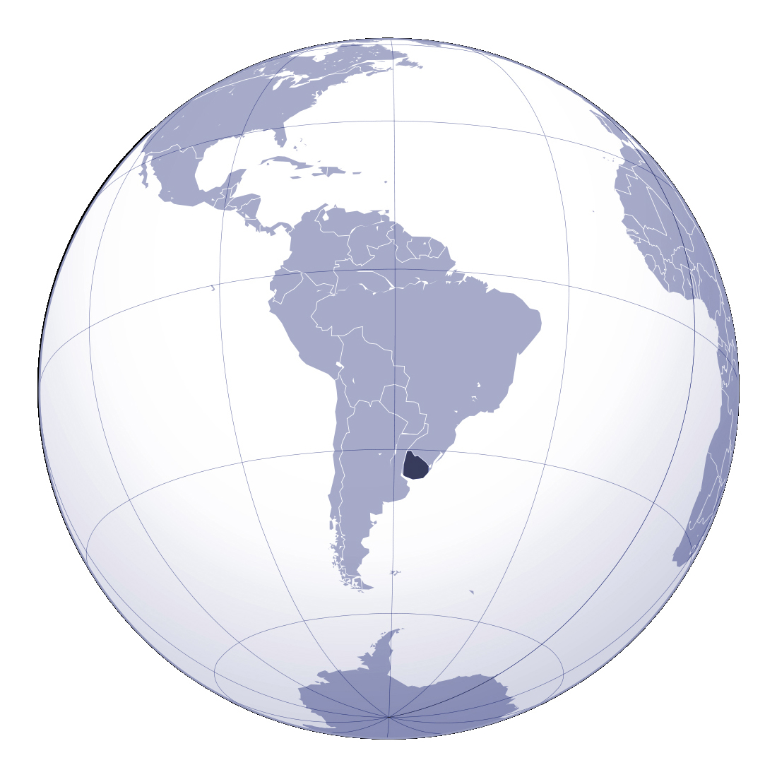 Grande Mapa De Ubicación De Uruguay En América Del Sur Uruguay
