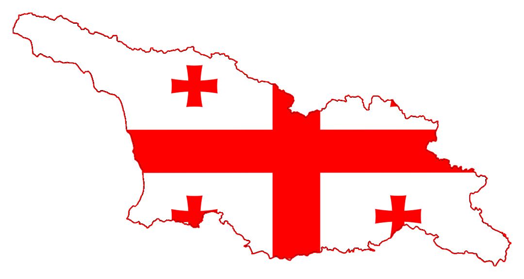 Grande mapa de bandera de Georgia