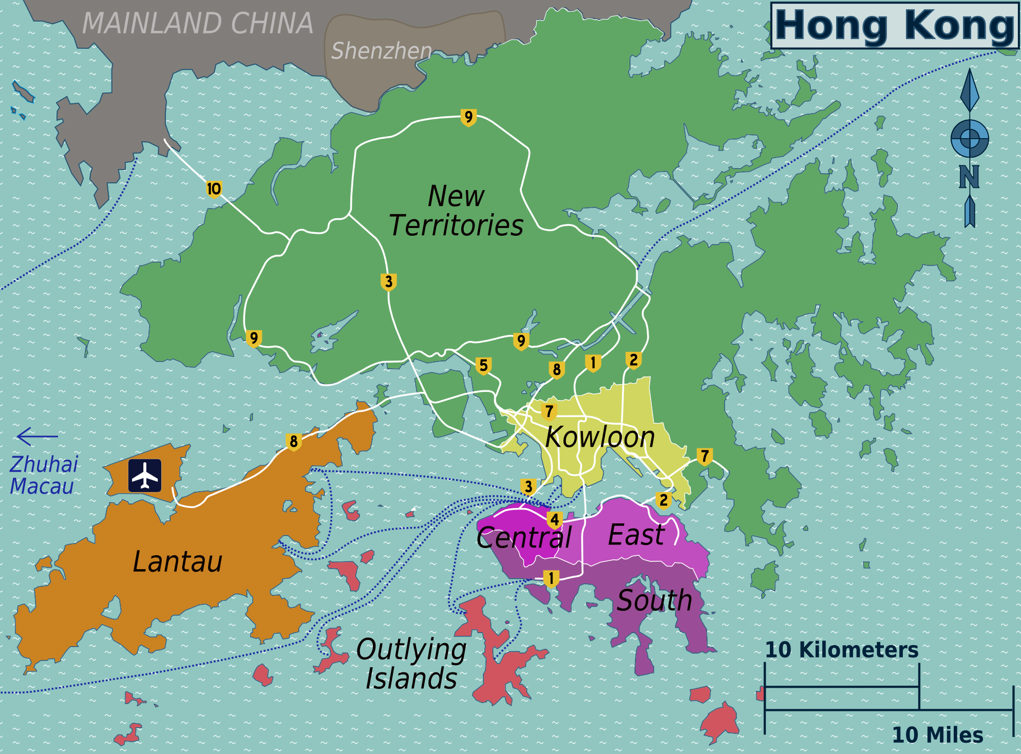 Grande Mapa De Distritos De Hong Kong Hong Kong Asia Mapas Del Mundo