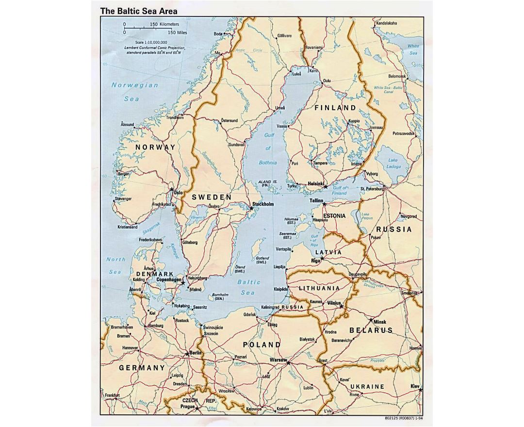 Stiefel Mapa Escandinávia e Estados Bálticos