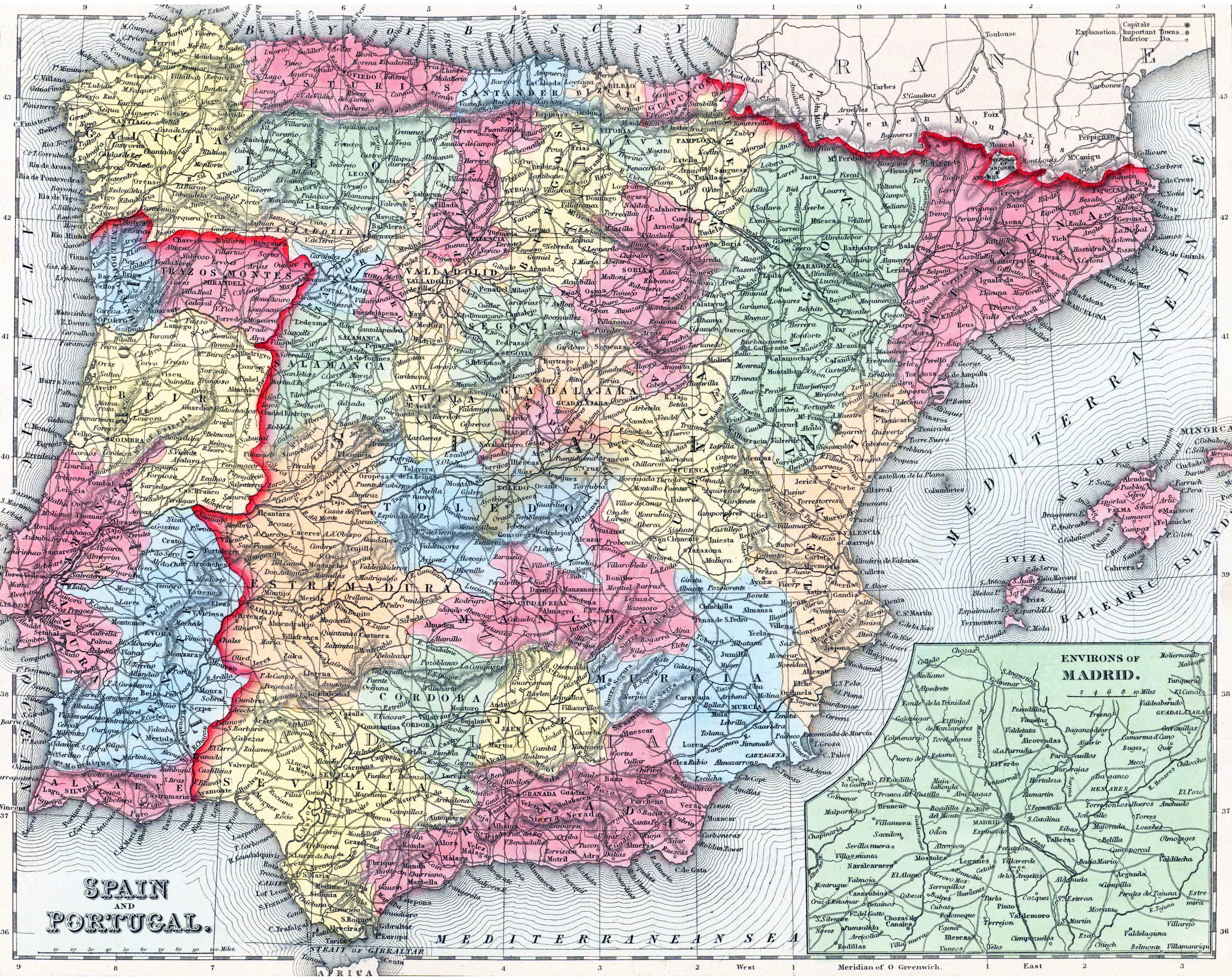 mapa carreteras y turístico españa y portugal - Comprar Mapas  contemporâneos no todocoleccion