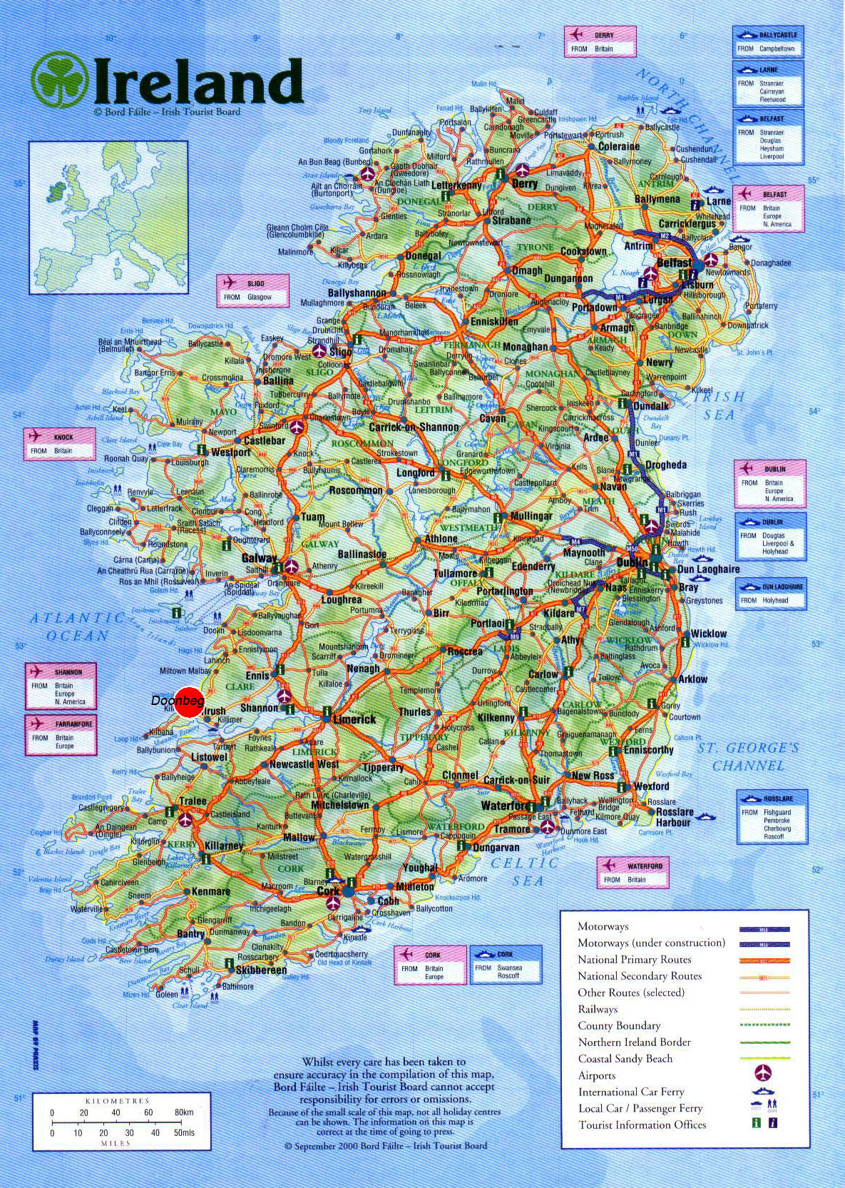 Gran Hoja De Ruta Detallada De Irlanda Con Ciudades Aeropuertos Y Otras Marcas 
