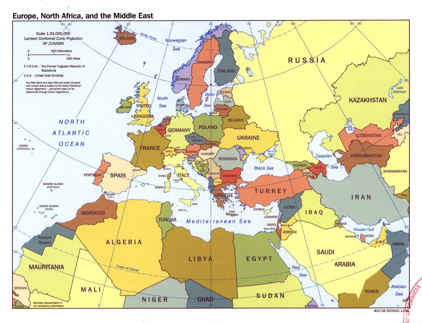 Mapa político grande del mundo - 2000, Mundo