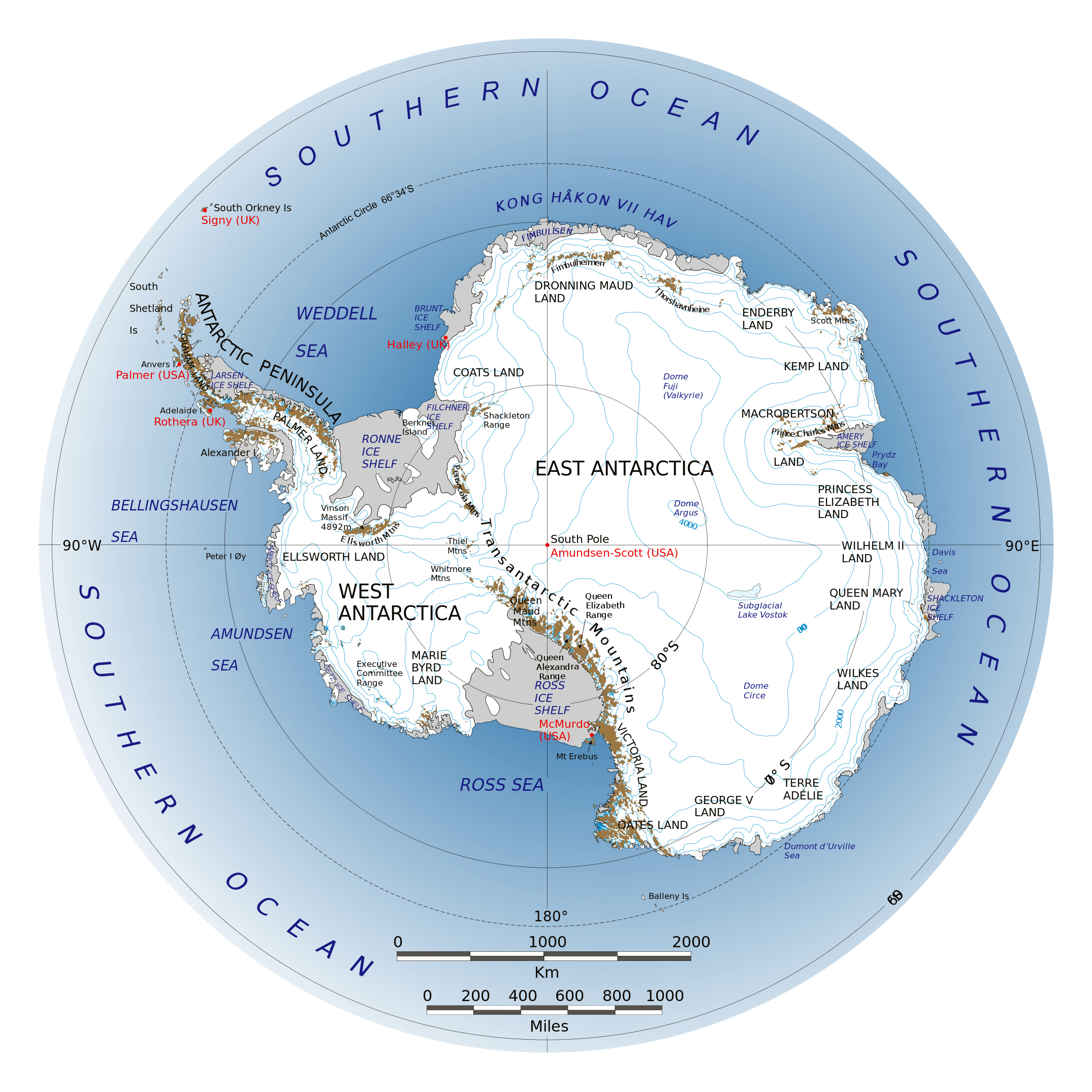 Mapa Grande De La Antártida Región Antártica Mundo Mapas Del Mundo